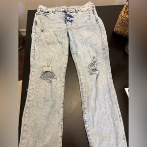 Old Navy Distressed Acid Wash Jeans Size 14